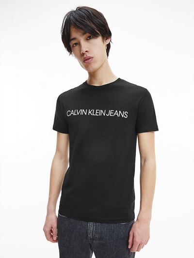 Calvin Klein Ruhák HU768402 | Calvin Klein Slim Organic Cotton Férfi Póló Fekete